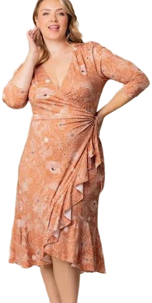 Kiyonna Women's Flirty Flounce Wrap Dress