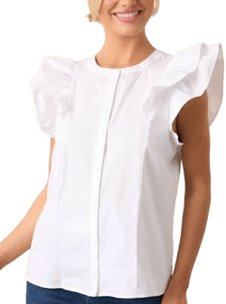 Red Dress Women's Feels Like Yesterday Cotton Button Front Blouse