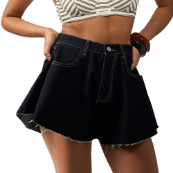 Missguided High Rise Raw Hem Denim Shorts