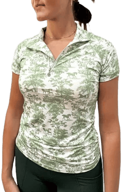 Dapplebay Equestrian Toile 1/4 Zip Short Sleeve Light Riding Top
