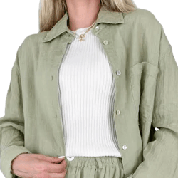 Matcha Linen Button Down Shirt