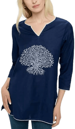 Buddha Groove Tree of Life Cotton Tunic Top