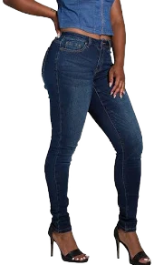 Zoey Women's Extra Curvy Fit Mid Rise Stretch Denim Skinny Jeans
