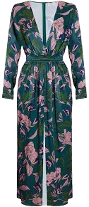 Undress Women's Enora Floral Print Midi Dress with Deep V Neck