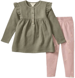 Burts Bees Baby Girl Budding Beauty Tunic & Pants Set