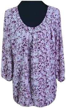 Croft & Barrow Tops | Croft & Barrow 3/4 Sleeve Floral Print Blouse | Color: Pink/White | Size: L | Faithmoultrup's Closet