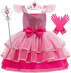 Barbie Girls Fly Sleeve Tulle Party Dress