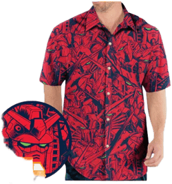 Rare Gundam Camo Hawaiian Shirt