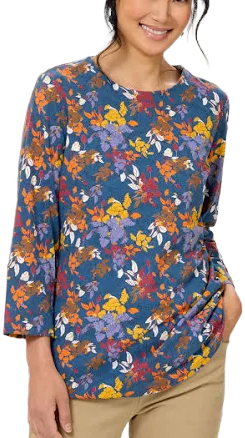 Vermont Country Store Women's Soft Knit 3/4 Sleeve Tunic Top