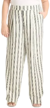 A New Day Women's High-Rise Pleated Linen Trousers
