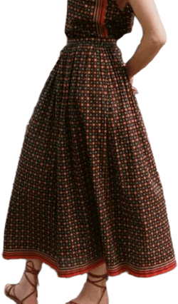 DÔEN Women's Marciette Foulard Organic Cotton Maxi Skirt