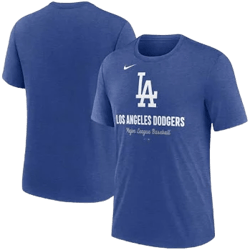 Men's Nike Los Angeles Dodgers Logo Tri-Blend T-Shirt