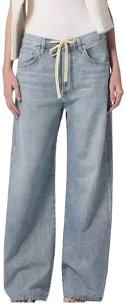 Women's High-Waist Wide-Leg Jeans with Drawstring