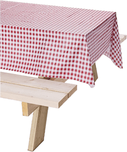Coleman Premium Vinyl Tablecloth, Vibrant Red Color, Ideal for Outdoor Activities
