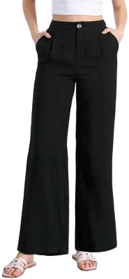 Inspire Chic Women's High Waist Lightwieght Wide Leg Pants with Pockets