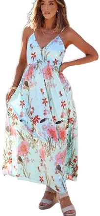 Magnolia Boutique Women's Silky Floral Maxi Dress
