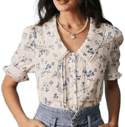 Rihoas Floral Peter Pan Collar Blouse