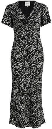 Reformation Tyra Floral Short Sleeve Midi Dress