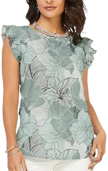 Creation L Floral Flutter Sleeve Blouse