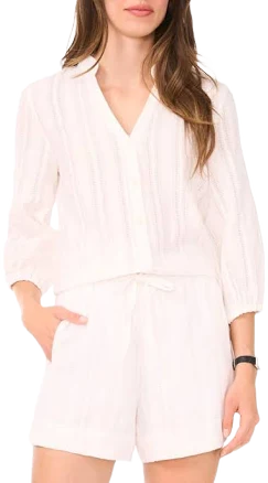 Halogen Women's Cotton Button-Up Top
