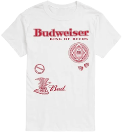 Budweiser Men's Oversized Icons Graphic T-Shirt