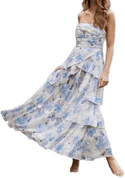 Petal & Pup Women's Admira Strapless Floral Maxi Dress