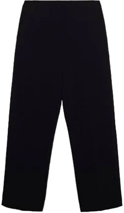 Oak + Fort High-Rise Straight Leg Half Elastic Waist Trousers