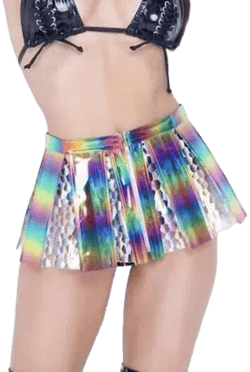 Pleated Vinyl Skirt
