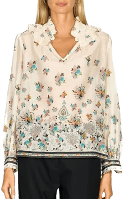 Secret Mission Women's Giselle Long Sleeved Cotton Silk Top