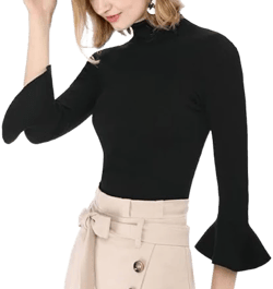 Chicwish Black Ruffle Sleeves Blouse