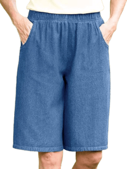 Vermont Country Store Women's Denim Walking Shorts