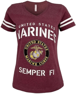 Devil Dog Depot Women's USMC Logo V-Neck Shirt