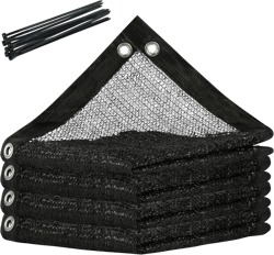 ColourTree 50% Black Shade Cloth, 16FT x 20FT Mesh Tarp, UV Resistant Netting with Upgrade Grommets for Plant Cover, Greenhouse, Chicken Coop, Barn, Kennel, Garden 1 6' x 2 0' Black