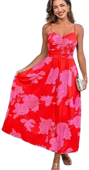 Cupshe Elegant Date Soft Side Floral Maxi Dress