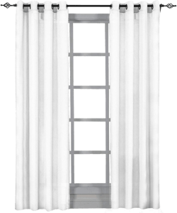 Royal Hotel Bedding Luxury Abri Top Grommet, Crushed Sheer Curtains, 96 inches Long, White, Set of 2 50"W x 96"L (Pack of 2) White
