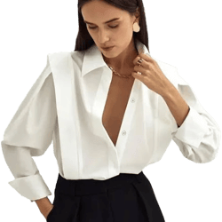 Lacceti Women's Classic Formal Organic Cotton Blouse