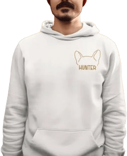 Custom Embroidered Dog Ears Outline Hoodie