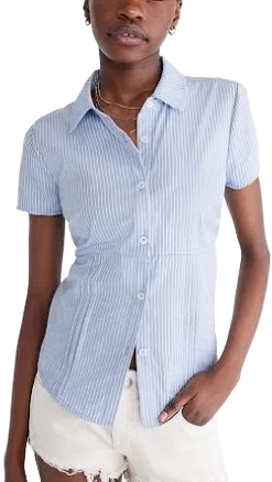 Aeropostale Women's Striped Poplin Tie-Back Shirt