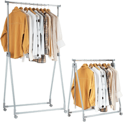 Costway Extendable Clothing Garment Rack Heavy Duty Foldable Clothes Rack W/Hanging Rod