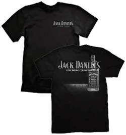 Jack Daniels Large Bottom Logo Black Tee Shirt