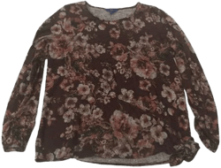 Floral Print Side Tie Blouse