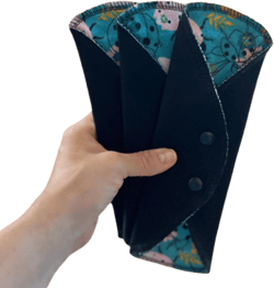 9“ Pantyliner, medium & Heavy flow period cloth Pad/pink ladybug/gift/sanitary/With Eco-PUL/Organic Cotton/Soft Absorptive Core/starter set