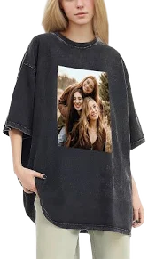 Custom Photo Washed 90s Graphic T-Shirt