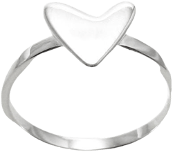 Small Modern Stylized Heart Ring in Sterling Silver