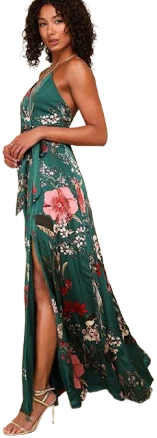 Lulus Exclusive Floral Print Satin Maxi Dress