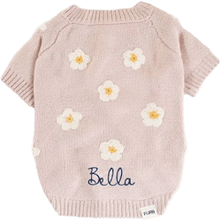 Embroidered Daisy Dog Sweater