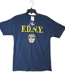 Fdny York City Fire Department Navy Blue Size M T-shirt 100% Cotton