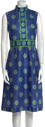 Vintage Floral Print Midi Length Dress