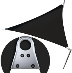 Royal Shade 30' x 30' x 30' Black Triangle Super Ring Sun Shade Sail Canopy RSAWTN, Heavy Duty Durable Structure, Reinforced Corners & Edges, 260 GSM Permeable Fabric (We Make Custom Size) 3 0' x 3 0' x 3 0' Black