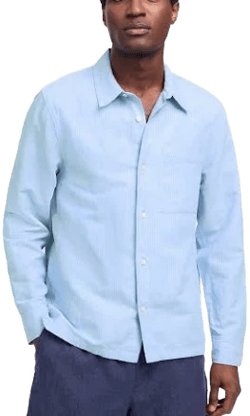 Madewell Men's Stripe Linen & Cotton Button-Up Shirt